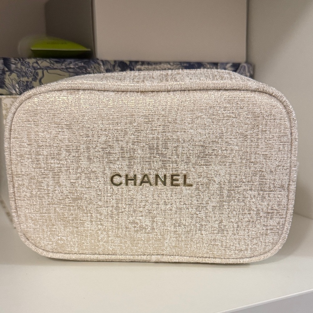 Chanel Textured Cream Cosmetic Pouch